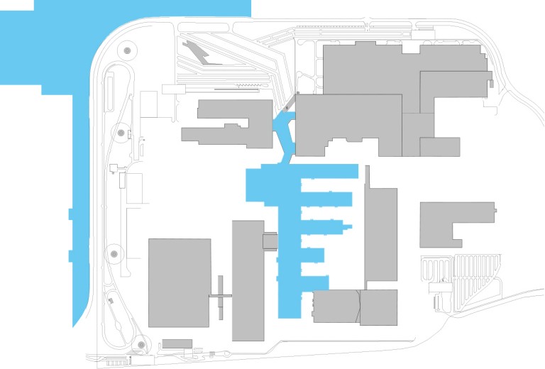 Floor plan drawing of BMW Group Plant Leipzig.